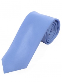 Cravatta lunga in raso di seta monocromatica blu
