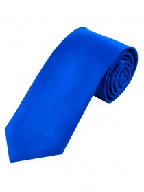 Cravatta lunga in raso di seta tinta unita blu