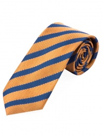 Cravatta lunga Struttura a righe Arancione Blu