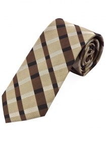 Cravatta lunga da uomo design Glencheck Beige