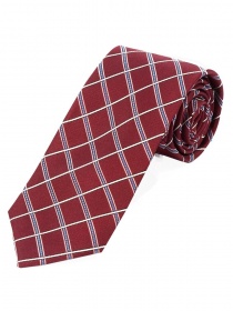 Lange Krawatte elegantes Linienkaro rot weiß