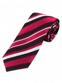 XXL Cravatta moderna a righe rosso bianco notte