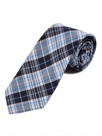 Cravatta overlong in tartan blu scuro blu ghiaccio