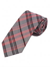 Cravatta business overlong in tartan nero medio