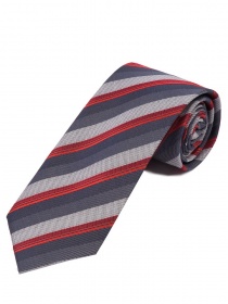Cravatta extra lunga con design a righe Grigio
