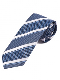 Cravatta extra lunga con struttura a righe blu