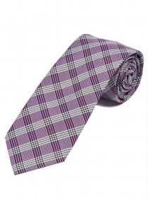 Cravatta extra lunga linea elegante check viola