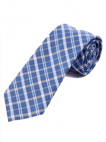 Cravatta extra lunga Linea elegante Check Azzurro