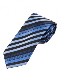 Cravatta business a righe XXL nera e azzurra