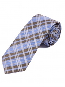 XXL Cravatta elegante linea check blu cielo bianco