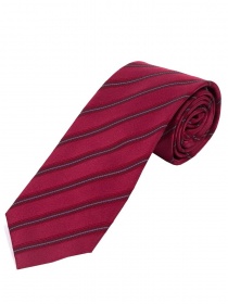 Cravatta lunga a righe rosse e argento