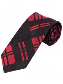 Cravatta lunga Glencheck Design Business Nero