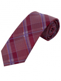 Cravatta lunga con disegno Glencheck Rosso scuro