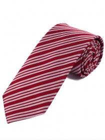 Lange Streifen-Krawatte rot perlweiß