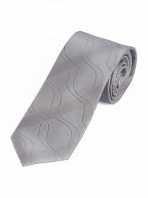 XXL cravatta da uomo design onda grigio argento
