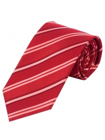 Cravatta maschile XXL a strisce medie rosso rosa