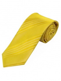 Lange Krawatte einfarbig Streifen-Struktur gelb