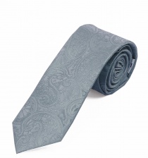 Cravatta Sevenfold motivo paisley grigio