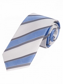 Breite Krawatte elegantes Streifen-Pattern  weiß eisblau tintenschwarz