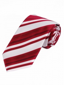 Breite Streifen-Krawatte weiß rot