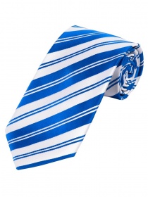 Streifen-Krawatte in klassischer Breite weiß blau