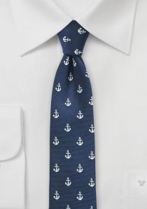 Cravatta blu marino ancore