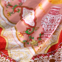 Sciarpa da donna "Orient" rosso neve bianco oro