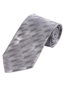 Cravatta extra large grigio chiaro con motivo a