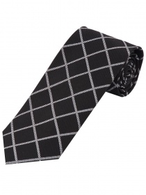 Cravatta larga dignitosa linea check nero profondo