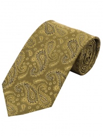 Krawatte breit  Paisleymotiv jagdgrün gelbgrün