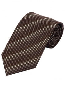 Cravatta a struttura larga a righe marrone scuro