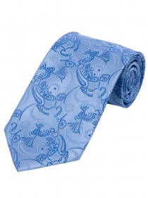 Cravatta alla moda con motivo a viticcio blu