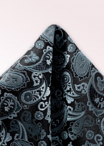 Sciarpa Cavalier con motivo Paisley nero e azzurro