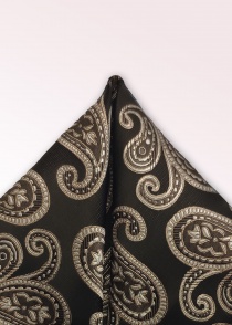 Einstecktuch Paisley-Motiv schwarz und sandfarben