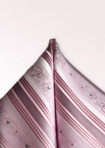Foulard decorativo a strisce vegetative rosé