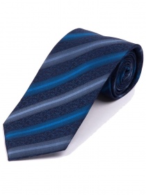 Cravatta larga linee di decoro floreale blu