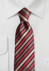 Cravatta da uomo con disegno a strisce rosso vino