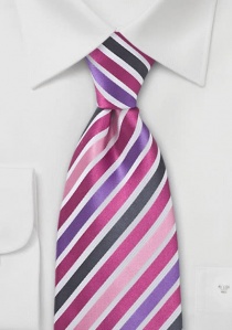 Cravatte righe rosa lilla