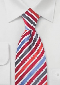Cravatta righe azzurre bianche rosse