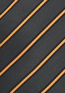 Cravatta grigia righe arancioni e nere