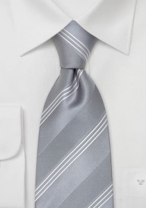 Cravatta clip righe argento