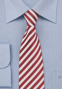 Cravatta sottile rosso ciliegia bianco