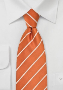 Cravatta righe bianche arancio
