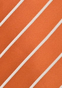 Cravatta righe bianche arancio
