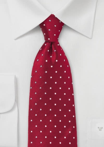 Krawatte Pünktchen rot weiß