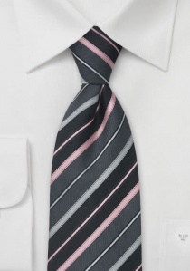Cravatta antracite rosa