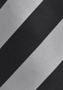 Cravatta righe nere argento