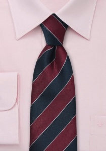 Cravatta righe rosso ciliegia blu