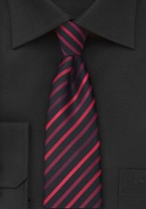Cravatta stretta nera righe rosse
