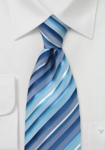 Cravatta righe blu turchese